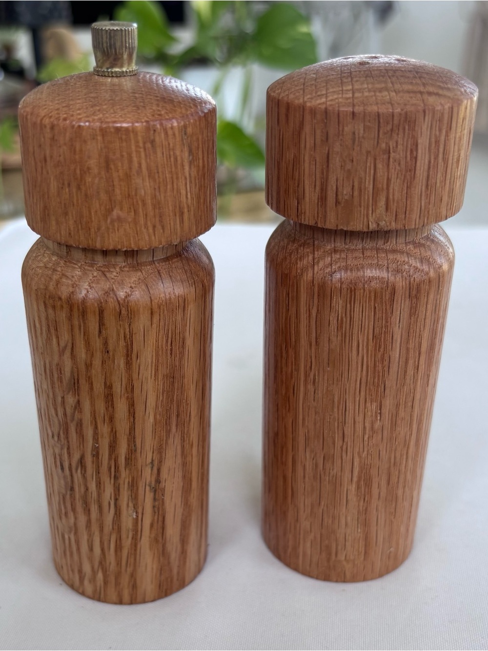 Wooden Salt and Pepper Shakers – Natural Oak Finish